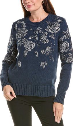 Oscar De La Renta Roses Embroidered Sweater