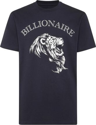 Billionaire Boys Club Geborduurde T-Shirt met Ronde Hals Leeuw - Heren - T-shirts - Blauw - L - Katoen - Tops