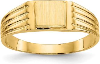 Diamond2Deal 14k Yellow Gold Open Back Signet Ring