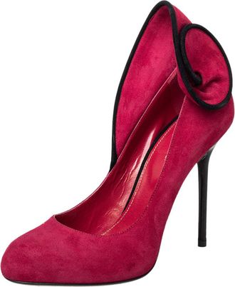 Sergio Rossi Pink Suede Swirl Pumps