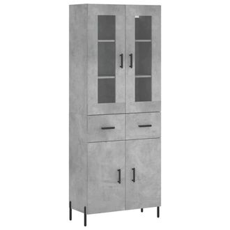 Berkfield Home Highboard Concrete Grey 69.5x34x180 cm Engineered Wood