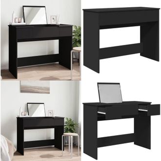 vidaXL Toeletta con Specchio Nero 100x45x76 cm - Toeletta moderna - Specchio per trucco