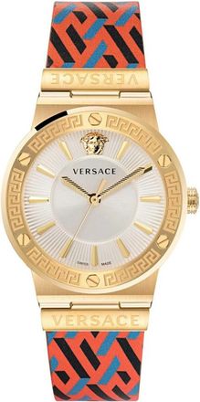 Versace Greca Logo 38 mm - Dames - Horloges - Veelkleurig - ONE Size - Leer - Accessoires
