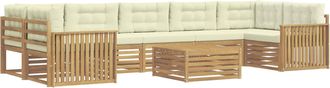 vidaXL Conjunto De Sof&aacute;s De Exterior 8 Uds. Blanco Y Crema Vidaxl