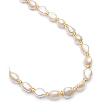 Nialaya Baroque Pearl Necklace in White Pearl /Gold at Nordstrom