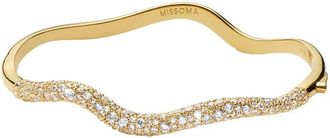 Missoma Molten Snow 18ct Gold-plated Ripple Hinged Bangle - M