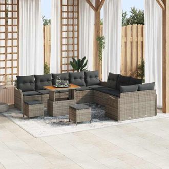 vidaXL Vidaxl - Conjunto De Sof&aacute; De Jard&iacute;n 13 Pcs Gris 90 X 55 X 71 Cm