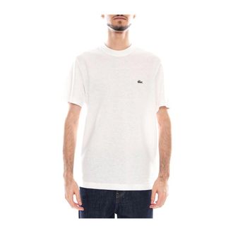 Lacoste T-Shirts, male, White, Size: L/XL Crew Neck T-Shirt