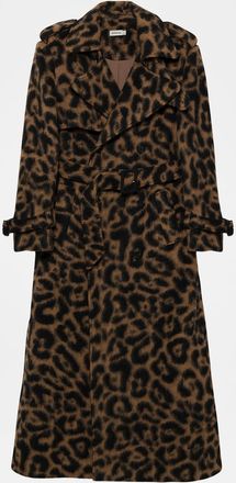 SIMKHAI Rumi Belted Leopard Trench Coat