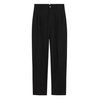 Ami Broeken, Heren, Zwart, 3Xs, Katoen, Two-Pleats Wool Broeken