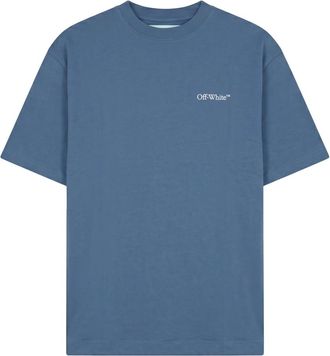 Off-white T-shirt met korte mouwen - Heren - T-shirts - Blauw - 2XL - Katoen - Tops
