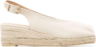 Castaner Dosalia Espadrille Wedge - Dames - Sleehakken - Wit - 41 EU - Leer - Schoenen
