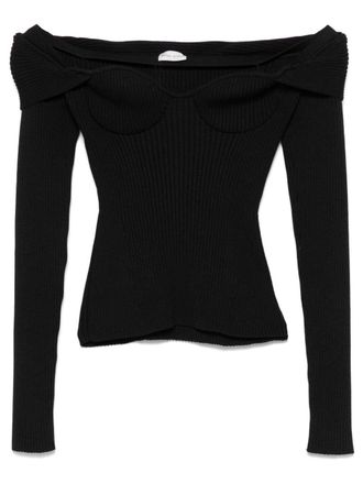 Magda Butrym ribbed sweater - women - Viscose/Polyester - 38 - Black