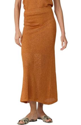 Diane Von F&uuml;rstenberg Harmon Metallic Open Stitch Skirt in Copper Gleam at Nordstrom, Size Xx-Small