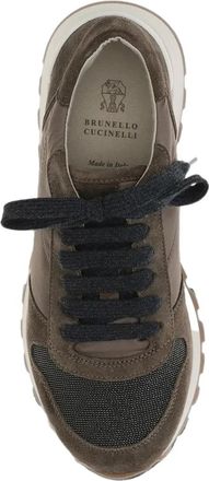Brunello Cucinelli Suede-Panelled Sneakers - Brown