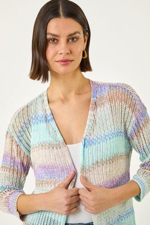 Roman Ombre Longline Knit Cardigan