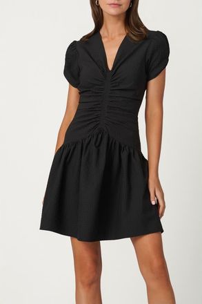 Shoshanna Stretch Texture Fletcher Dress in Jet at Nordstrom, Size 12