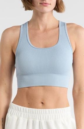 Yogalicious Sweet Allure Seamless Rib Sports Bra in Thunderstorm at Nordstrom Rack, Size X-Small