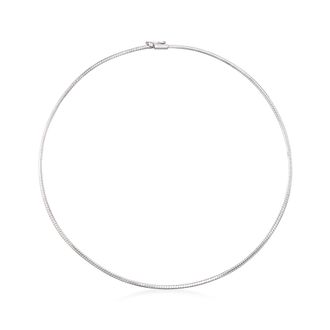 Ross-Simons Italian 1.8mm 14kt White Gold Omega Necklace
