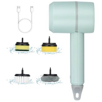 OEM Cepillo De Limpieza El&eacute;ctrico Multifuncional Con Potente Bater&iacute;a De 1200 Mah Para Cocina, Ba&ntilde;o Y Calzado: Carga Manual Autom&aacute;tica, Cerdas De Acero Y P