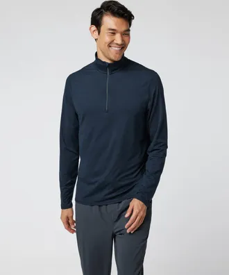 Vuori Clothing Ease Performance Half Zip Jacket 2.0 | Ink Heather | Medium