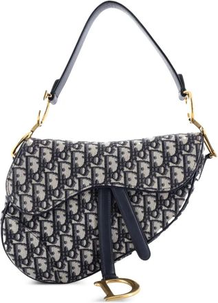 Dior Saddle Handbag Oblique Canvas Medium shoulder bag - Blauw