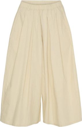 Notyz Wijde Broek - Dames - Wijde Broeken - Beige - L - Katoen - Broeken