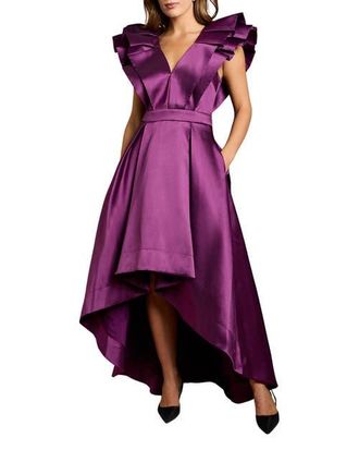 Coast Frill Sleeve V-Neck Midi Dress in Purple at Nordstrom, Size 12
