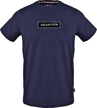 Aquascutum Heren T-shirt katoen met logo (Marine)