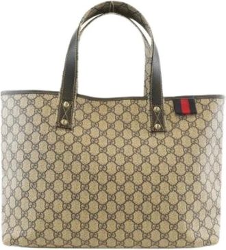 Gucci Pre-owned Tote Bags, male, Brown, Size: ONE SIZE Pre-owned GG Plus Handbag