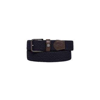 Paul & Shark Elastische riem met lederen details - Heren - Accessoires - Blauw - Maat: 110 CM Leer