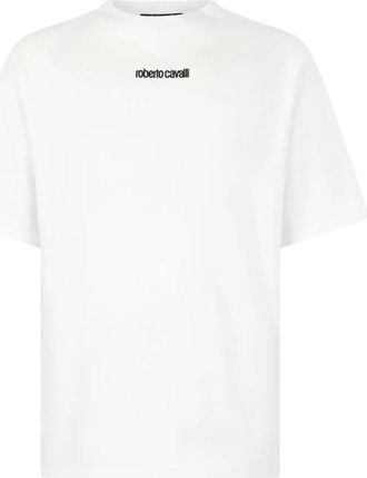 Roberto Cavalli Geborduurd Logo Katoenen Crew-neck T-shirt - Heren - T-shirts - Wit - M - Katoen - Tops