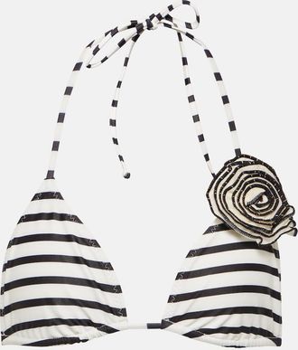 Same Swim Rosette floral-applique bikini top