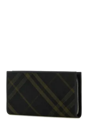 Burberry Mens Printed E-Canvas Wallet Shadow Exterior: Polyester Cotton Portafogli