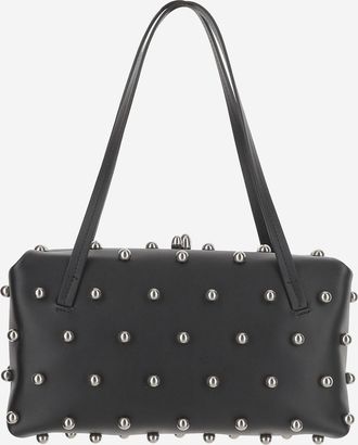 Jil Sander Womens Goji Pillow Leather Shoulder Bag Black