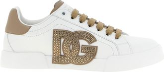 Dolce & Gabbana Beige Kalfslederen Sneakers