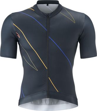 Gonso Radtrikot GONSO Road Jersey Print M, Herren, Gr. L, blau (nachtblau), 86% Polyester, 14% Elasthan, Rundhals, Trikots Radtrikot, Herren Fahrradtrikot k