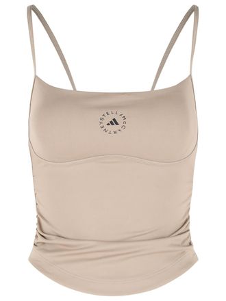 adidas Adidas By Stella Mccartney Std Tank Top In Beige Polyester Blend