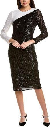 Anne Klein Colorblock Sequin Midi Dress