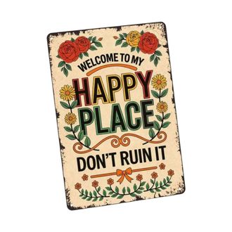 OEM Letrero De Bienvenida Met&aacute;lico Happy Place Farmhouse, Para Grandes Dimensiones
