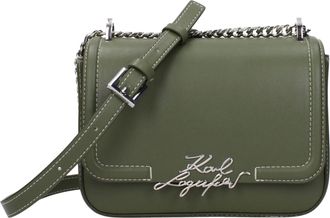 Karl Lagerfeld Green Leather Crossbody Womens Bag