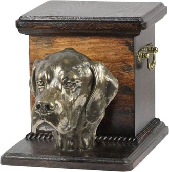 OEM Pointer - Una Urna Para Cenizas De Perro Con Una Estatuilla, Una Elegante Urna Para Un Perro, Una Urna &Uacute;nica Con Un Busto De Perro De Art-dog