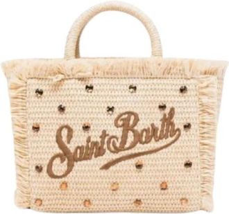 MC2 Saint Barth Vanity Mini Stro Bag - Dames - Handtassen - Beige - ONE Size - Katoen - Tassen