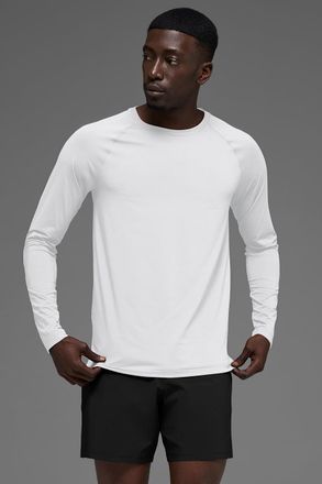 Alo | Idol Crewneck Long Sleeve Top in White, Size: Medium