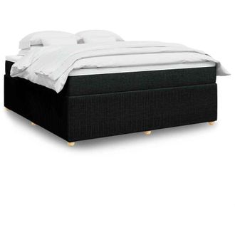 vidaXL Vidaxl - Cama Box Spring Con Colch&oacute;n Tela Negro 180x200 Cm