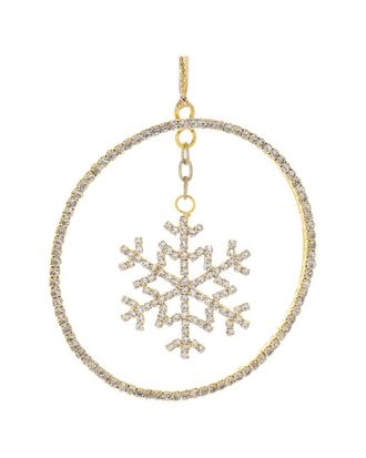 Melrose International Set Of 12 Jeweled Metal Hanging Snowflake Ornament