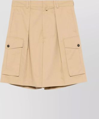 Dries Van Noten straight shorts with belt loops and button detailing