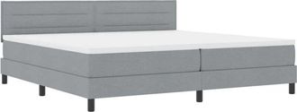 vidaXL Vidaxl - Cama Tipo Box Spring Con Colch&oacute;n Gris Claro 200 X 200 Cm Tela