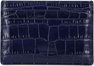 Tom Ford crocodile-effect cardholder - Blue
