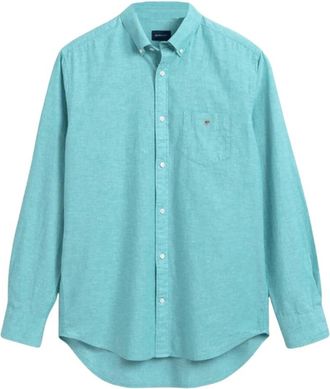 GANT Klassiek Gesneden Overhemd - Heren - Zakelijke Overhemden - Blauw - XL - Katoen - Overhemden
